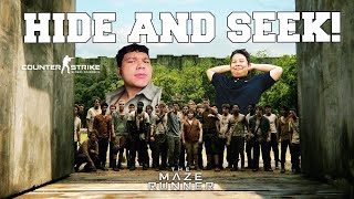 OOHAMI vs 100 main Sorok2 dekat MAZE RUNNER!😨 - CS:GO Hide & Seek (Malaysia)