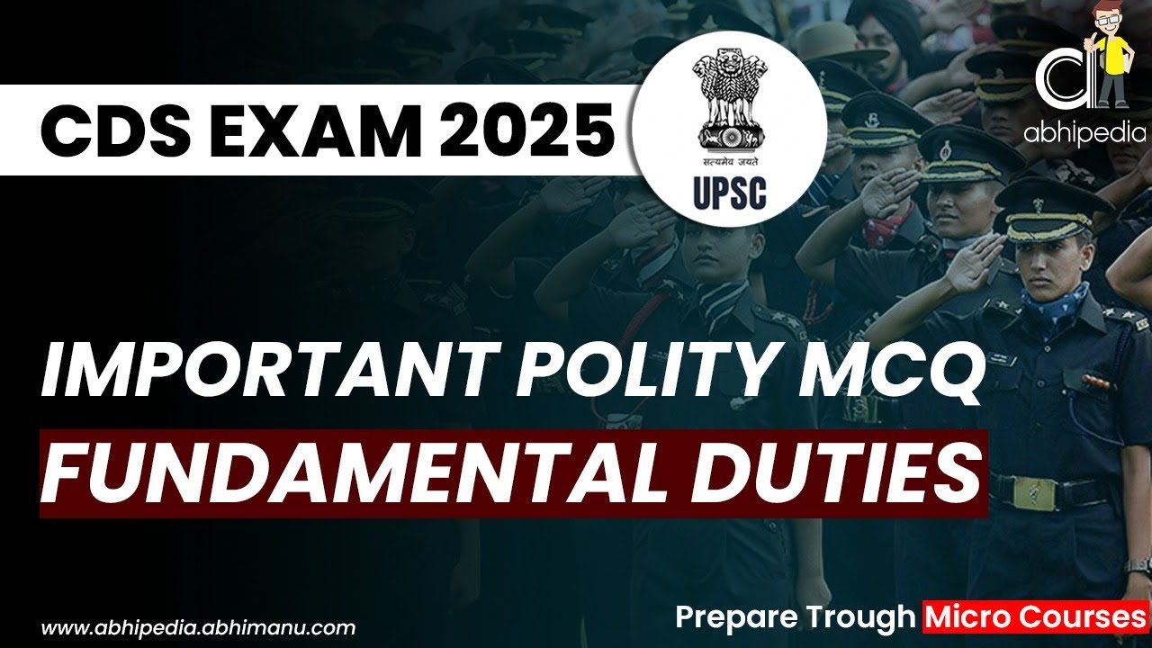 UPSC CDS EXAM 2024 | Indian Polity | Important MCQ's | Fundamental ...