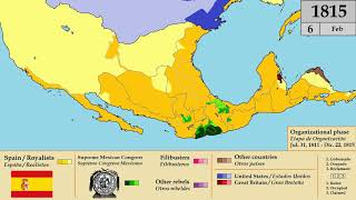 Map: Mexican War of Independence/ Independencia de México (1810-1821)  - Every week