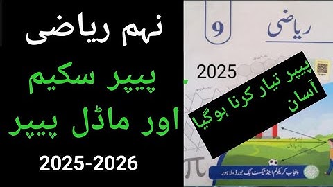 9Th Class Maths Pairing Scheme 2026  -  Paper Pattern of Mathematics Class 9th for session 2026