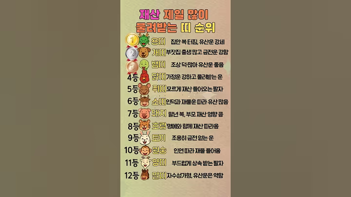 재산 제일많이 물려받는 띠순위#shorts # #쇼츠 #띠궁합 #띠별성격 #띠별운세 #띠운세 #운세채널