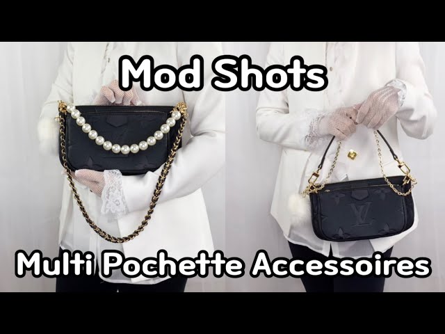 Review My Lux] Louis Vuitton Multi Pochette Accessoires Black Empreinte  Leather Mod Shots 