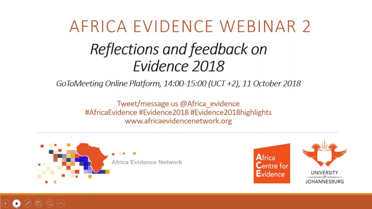 #AfricaEvidence Webinar 2: Reflections and feedback on Evidence 2018 ...