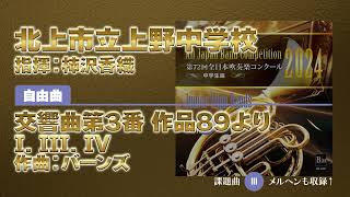 CD収録】北上市立上野中学校 自由曲：交響曲第3番 作品89より I