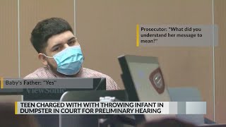 Teen charged with throwing infant in dumpster makes hearing appearance