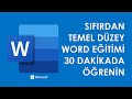 Mcrosoft word kullanimi 2021  sifirdan temel dzey word etm  sadece 30 dakkada word dersler