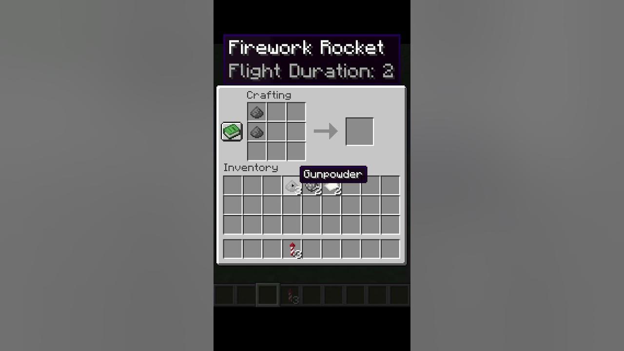 Craft firework rocket flight duration 1 2 3 minecraft shorts youtube