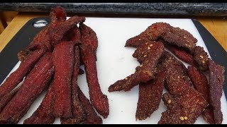 My recipe for smoked beef jerky. which taste better? slicing with the
grain or against? ingredients: 5 pounds of (eye round) 1 cup soy sauce
cu...