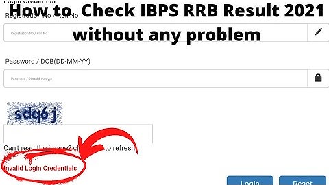 How to Check IBPS RRB Result || How to Solve Invalid Login Credentials Problem ||