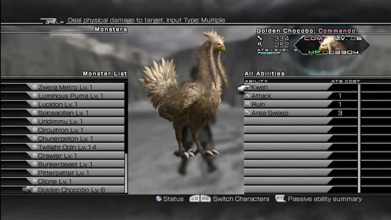 final-fantasy-xiii-2-rare-monsters-golden-chocobo-hd-youtube