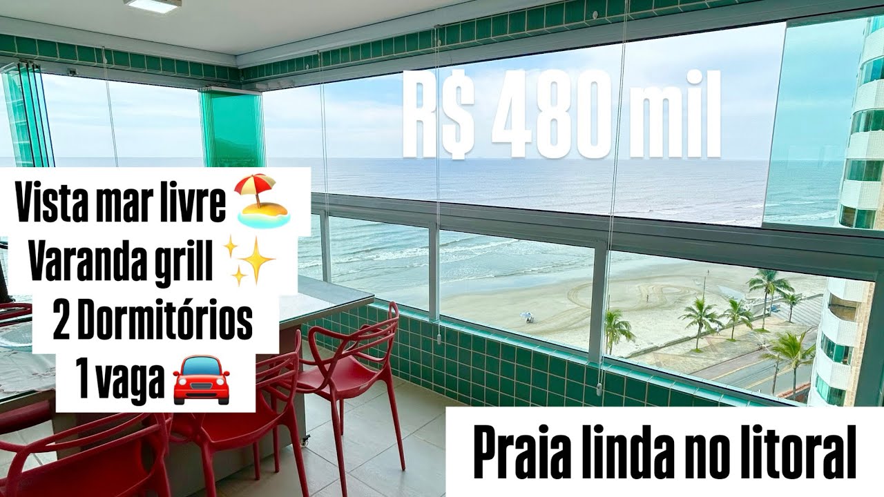 Apê mobiliado em uma linda praia do litoral paulista - vista mar incrível 🏖️ 