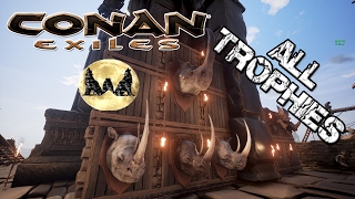 CONAN EXILES EP 10: RHINO KING/KING ROCKNOSE!!! TROPHY HUNTING TIME!!