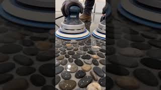 WAIT Till You See This River Stone Floor Transformation #epoxy #satisfying #shorts