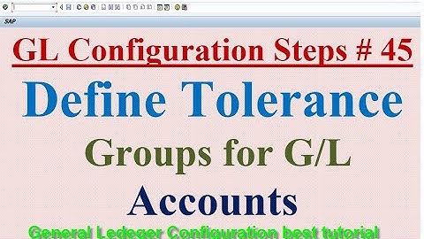 GL Config Steps #45 Define Tolerance Groups for GL Accounts