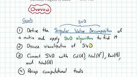 7.4 Singular Value Decomposition--Overview (Video 1)