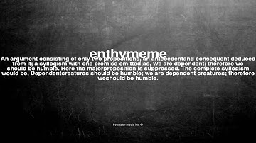 What does enthymeme mean