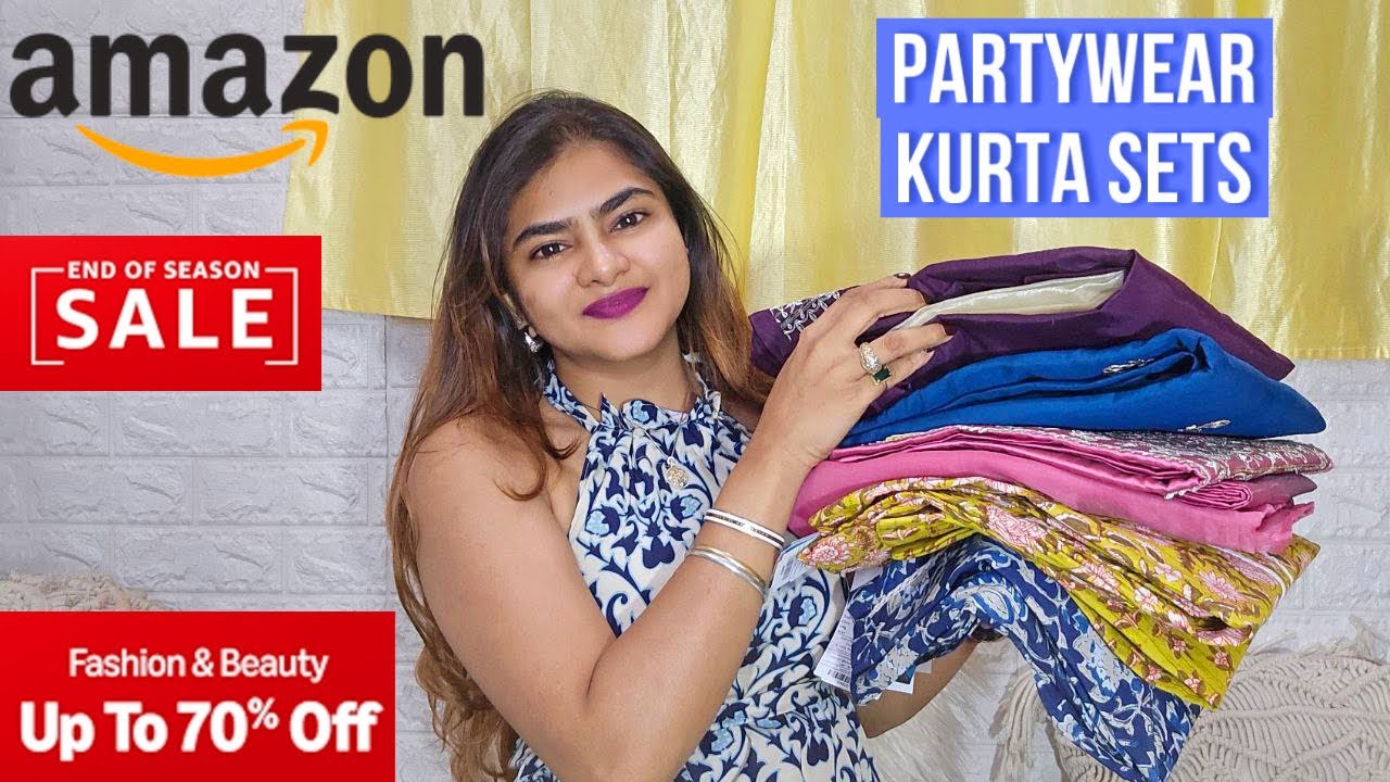 AMAZON End of Season Sale Amazon Partywear Kurta Pant Set Amazon