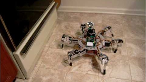 Hexapod using BASIC Stamp 2sx with 360°s of motion with Ping))) object detection using custom code