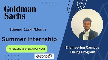 Goldman Sachs Engineering Campus Hiring Program 2023 | Internship | Developer Devendra | Telugu