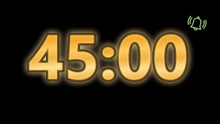 45 Minute Timer - No Music, with Alarm, 4K