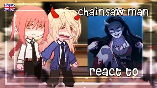 Chaisaw man React to Kamado Nezuko | Demon Slayer | Gacha Club