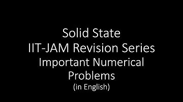 SOLID STATE Numerical Problems for IIT-JAM