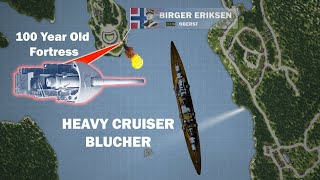 Sinking of Blücher  The Battle of Drøbak Sound (Norway) Animated