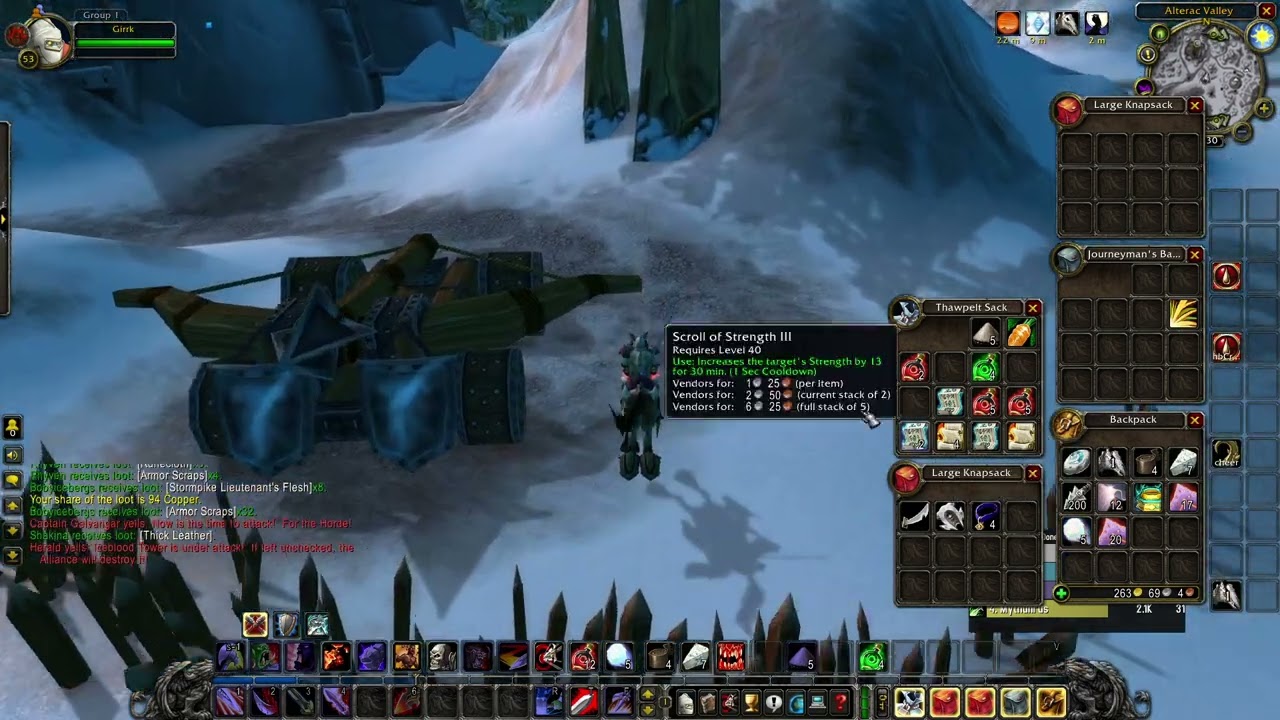 Classic Wow Attempting Flight with Snowballs
