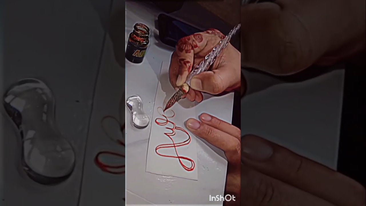 how to use glass pen calligraphy tutorial step by step..