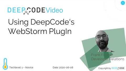 Using DeepCode PlugIn for WebStorm