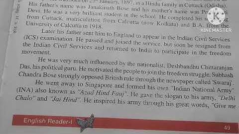 Up board Class-6 Lesson-14 NETA JI SUBHASH CHANDRA BOSE in Hindi