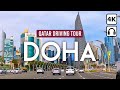 Doha qatar  4k driving tour downtown lusail  the pearl