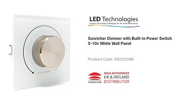 Sunricher 0-10V Dimmer with Built-in Power Switch White Wall Panel
