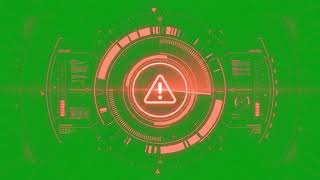Red Alert Warning HUD Green Screen 🚨 | Futuristic Emergency Interface Overlay | Free VFX