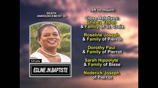 Edline Jn. Baptiste ~ Long Obituary