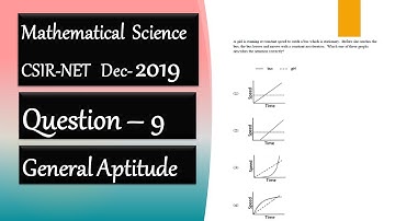 CSIR NET Mathematics Solution Dec 2019 | Question 9 | General  Aptitude |Graph|Acceleration|Velocity