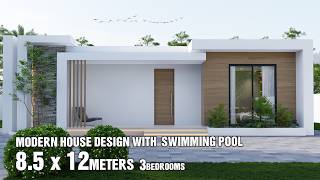 Modern House Design idea | 8.5 x 12 METERS (Swimming pool)