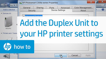 Adding the Duplex Unit to Your Printer Settings | HP