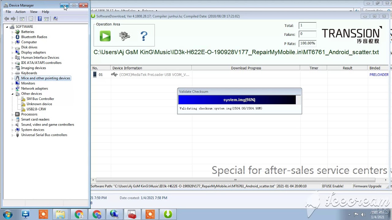 tecno id3k dead or hang on logo done