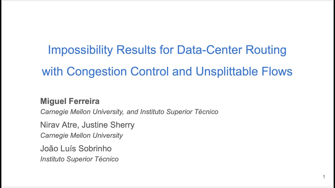 Miguel Ferreira: Impossibility Results for Data-Center Routing