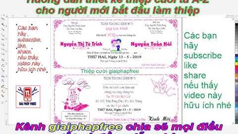 [giaiphapfree] Hướng dẫn thiết kế thiệp cưới bằng corel từ A-Z cho người mới 2019
