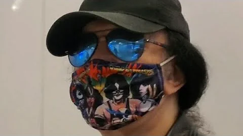 Kiss members  Gene Simmons Paul Stanley tommy Thayer arriving at lax