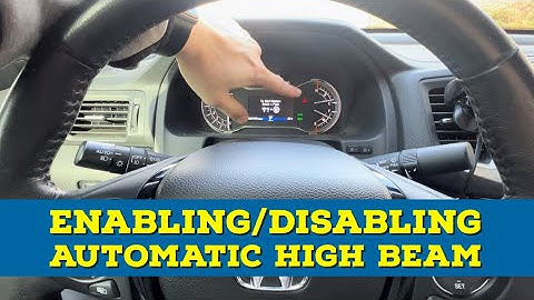 Enabling and Disabling Honda Ridgeline Automatic High Beams