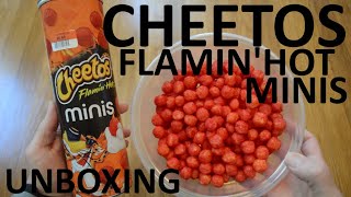 Unboxing Cheetos Flamin' Hot Minis Cheese Flavored Snacks