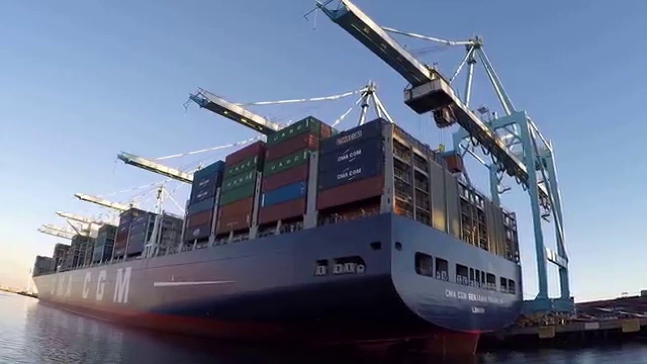 CMA CGM Benjamin Franklin during the Port of Los Angeles "Social Media" Tour