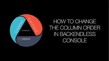 How to change the order of columns for a table in Backendless Console