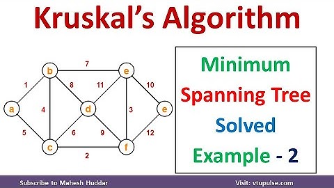 #2 Kruskals Algorithm How to find Minimum Spanning Tree Greedy Search Algorithm by Dr. Mahesh Huddar