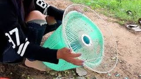 Creative Girl Make Fish Trap Using PVC Fan Guard Basket To Catch A Lot of Fish