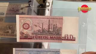 Банкноты ГДР. 50 и 100 марок 1986 г. Серия Замещения и литеры которых нет. Редкие Банкноты Германии.