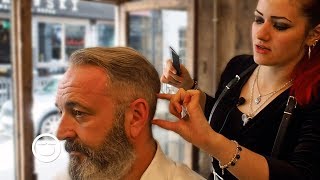 ASMR Old School Haircut and Beard Trim | Cut and Grind